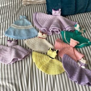 Vintage Handmade Barbie Yarn Knitted Dresses
